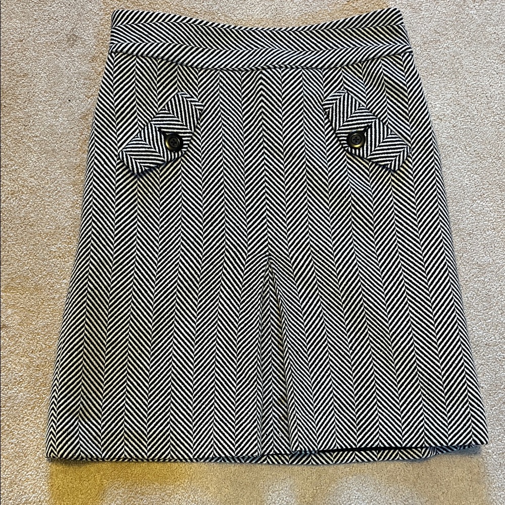 Black and White herringbone Women's Skirt